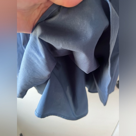 ModCloth Fervour Triumphantly Timeless Fit & Flare V-Neck Dress Blue Gray Large - Picture 7 of 11